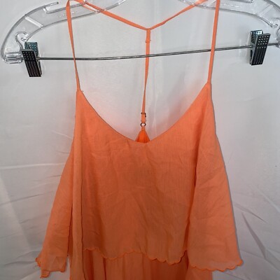 halston heritage orange pleated dress Mid-length dress Halston Heritage Orange size 2 US in Polyester