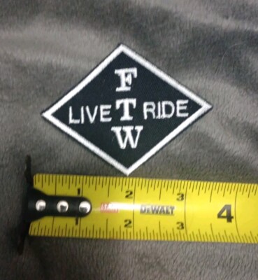'Live FTW Ride' Diamond Shape, Embroidered Iron/Sew on patch (3''x 2'') 5 Avail