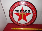 VINTAGE  11  5/8 in TEXACO PETROLEUM PRODUCTS ADV. SIGN METAL PORCELAIN # 829A