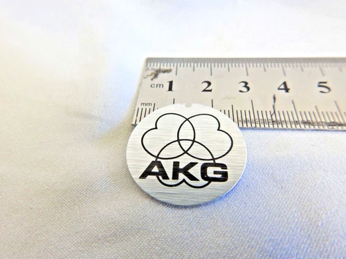 AKG vintage LOGO BADGE *original* round aluminium for Headphone, Microphone Case
