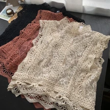 Ladies Lace Crochet Tank Top Vest Gilet Hollow Out Floral Waistcoat Mori Sweet
