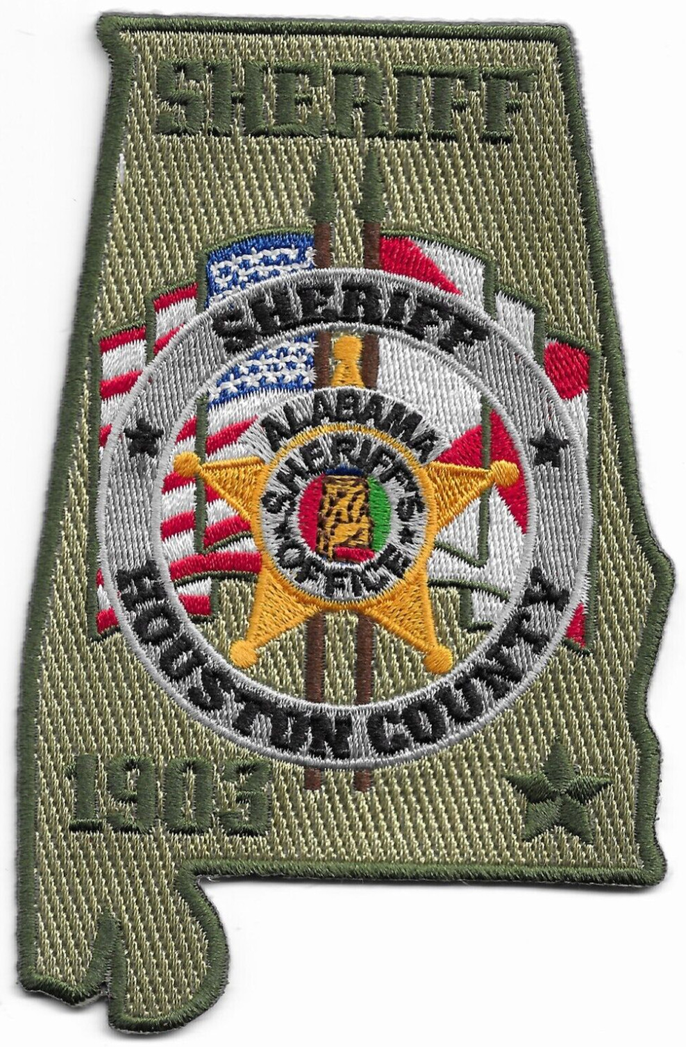 *NEW" Houston County Sheriff - Green, AL (3" X 5")  shoulder police patch (fire)