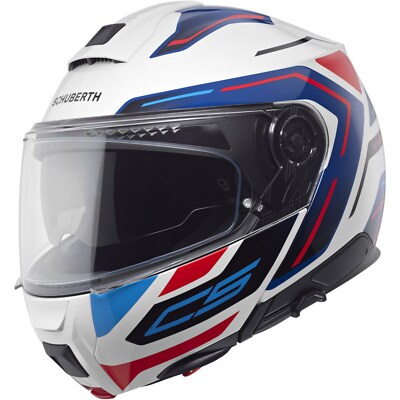 Motorrad Helm 59 (L) - Schuberth C5 Omega Klapphelm - weiß-blau-rot