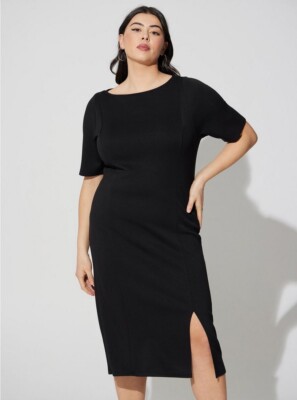 black bodycon dress size 10 Badgley Mischka Women's Black Scuba Floral Appliqus Bodycon Dress Size 10