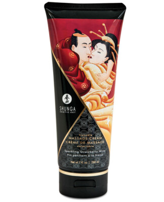 Shunga Kissable Massage Cream Sparkling Strawberry Wine 7 Oz