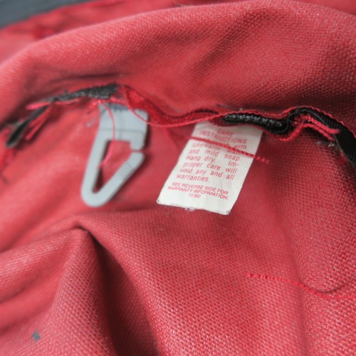 Vintage 1994 Jansport Leather Bottom Tribal Stripe Red Backpack 90s USA - Bild 10 von 11