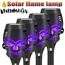4Pack LED Solar Power Tiki Torch Flame Flickering Light Outdoor Garden Lawn Lamp