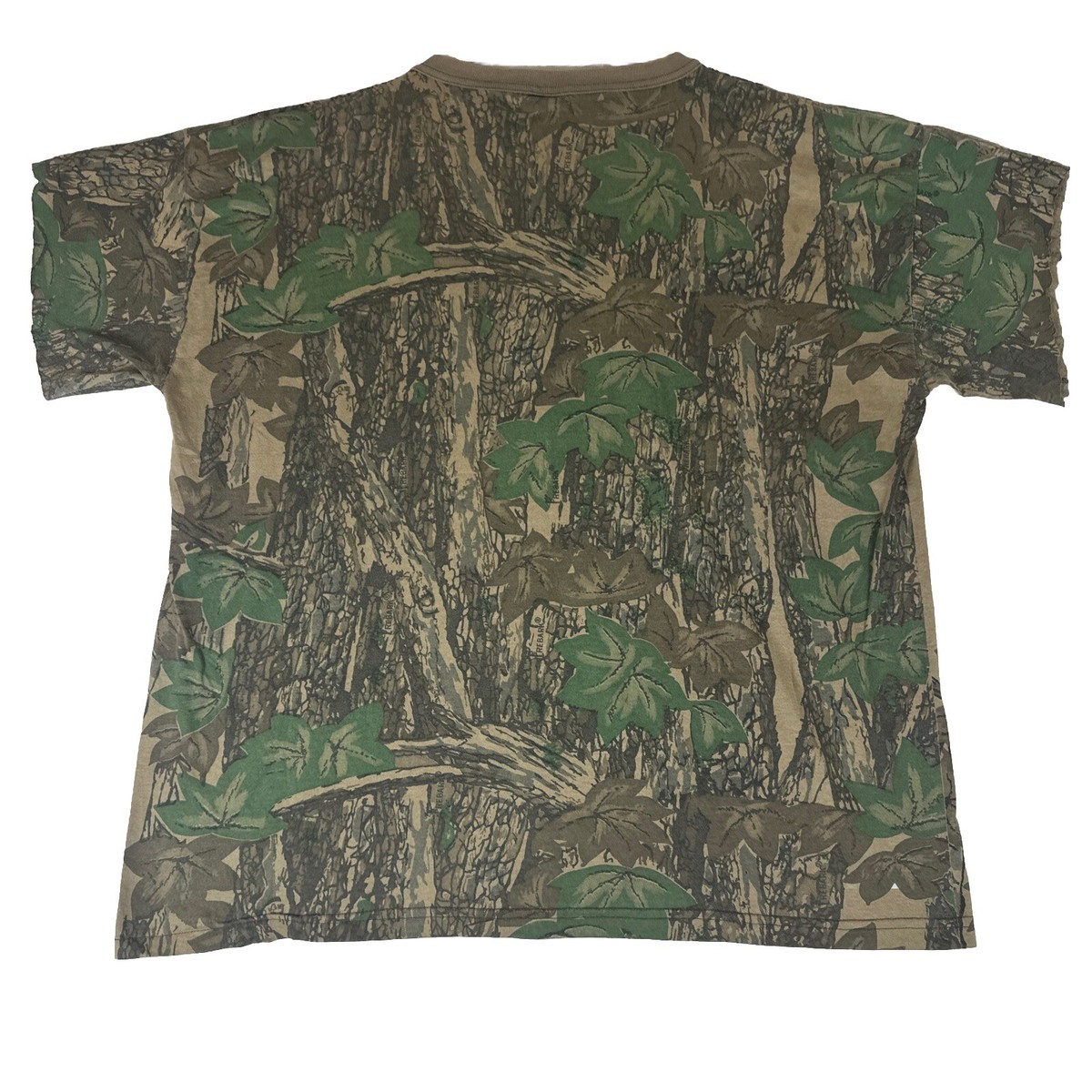 Vintage Ace Sportswear Single Stitch TreBark Camo Pocket T-Shirt