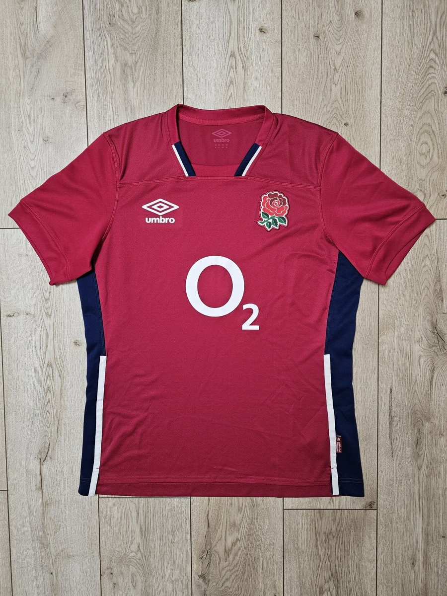 ENGLAND RUGBY JERSEY 2021 2022 AWAY RUGBY RED SHIRT O2 JERSEY XL