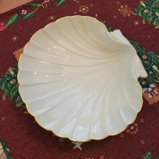Vintage Lenox Shell Candy Dish 7 " USA Gold Trim