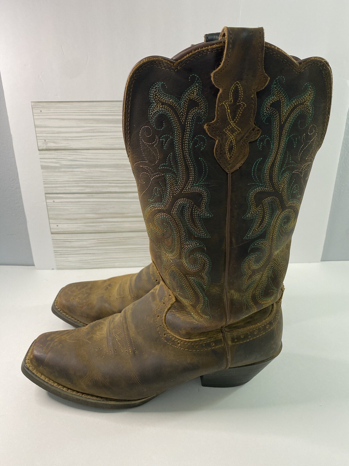 Justin Boots Women's Cowboy Leather Western Boots Brown L2552 Size 9B eBay