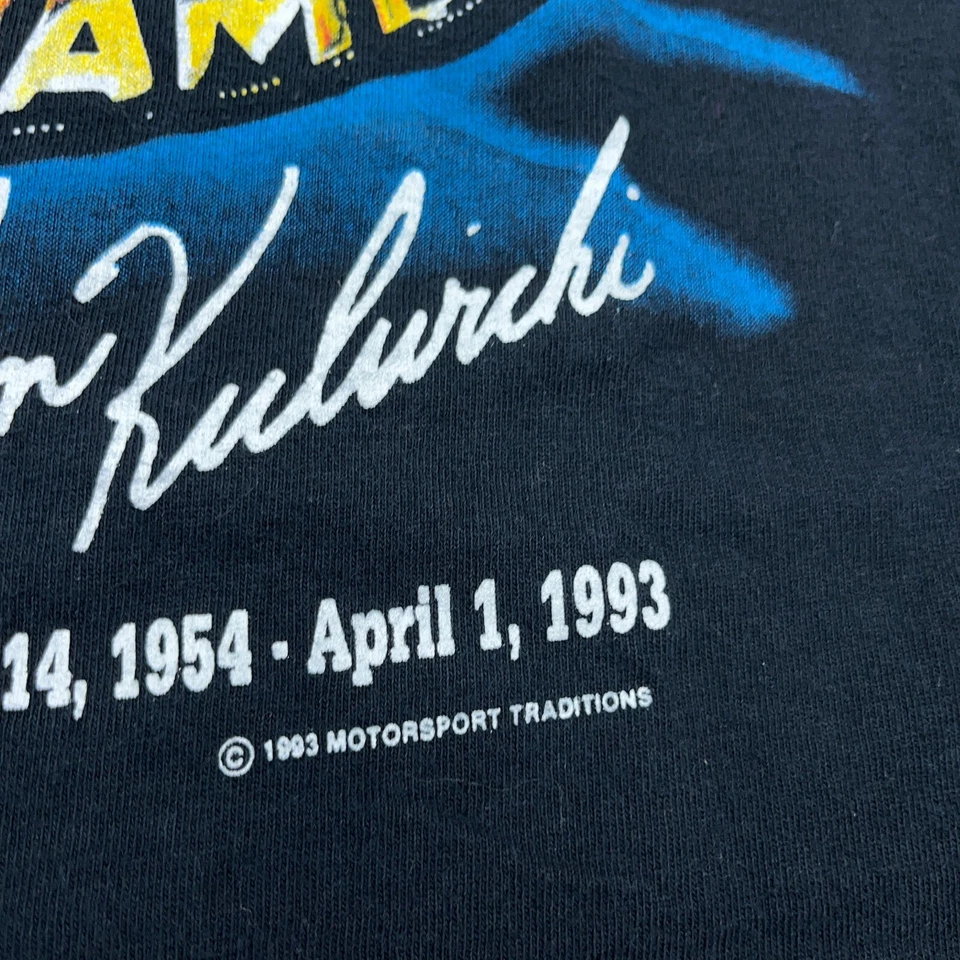 Camisa Nascar de Colección Hombres Camiseta Negra Grande Alan Kulwick Años 90 Anillo de Carreras Winston 92 Foto 4 de 4
