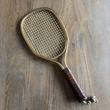 Vintage Gold Leach Racquetball Racquet Made In Taiwan Leather Handle Grip