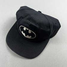 Vintage Batman Hat Cap Snapback Black Patch Logo DC Comics Movie Superhero 90s
