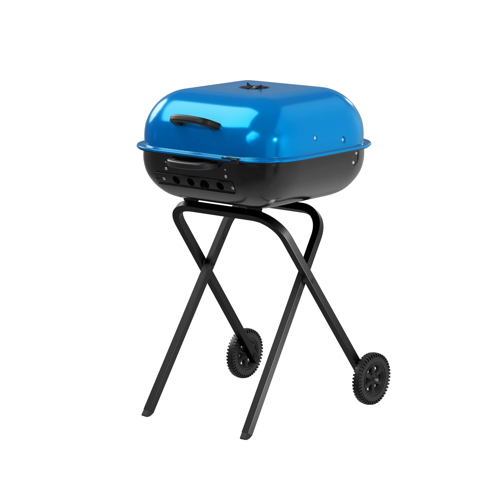 Americana Walk-A-Bout Original Square Charcoal Grill-100% Pre-Assembled Portable