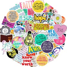 220Pcs Inspirational Christian Stickers Bulk, Vinly Waterproof Bible Verse Jesus