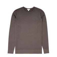 Sunspel Extra-Fine Merino Crew Neck Knit Cedar