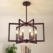 6-Light Black Chandelier for Dining Room Light Fixture Over Table Foyer Light...