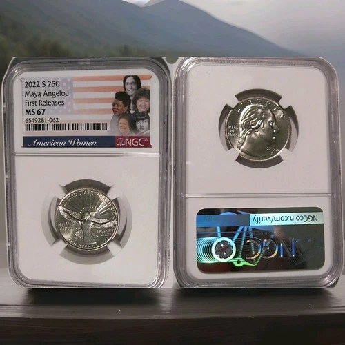2022 S Maya Angelou 25c NGC MS 67 American Women Quarter "FIRST RELEASES "