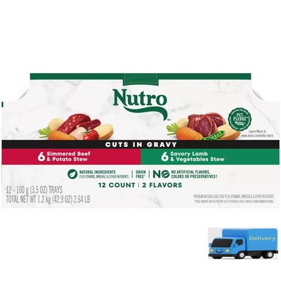Nutro Natural Choice Grain Free Cuts in Gravy Adult Wet Dog Food 3.5oz/12ct Beef