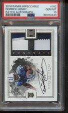 2016 Impeccable Derrick Henry - Rookie Patch Auto /75 - PSA 10 GEM MT