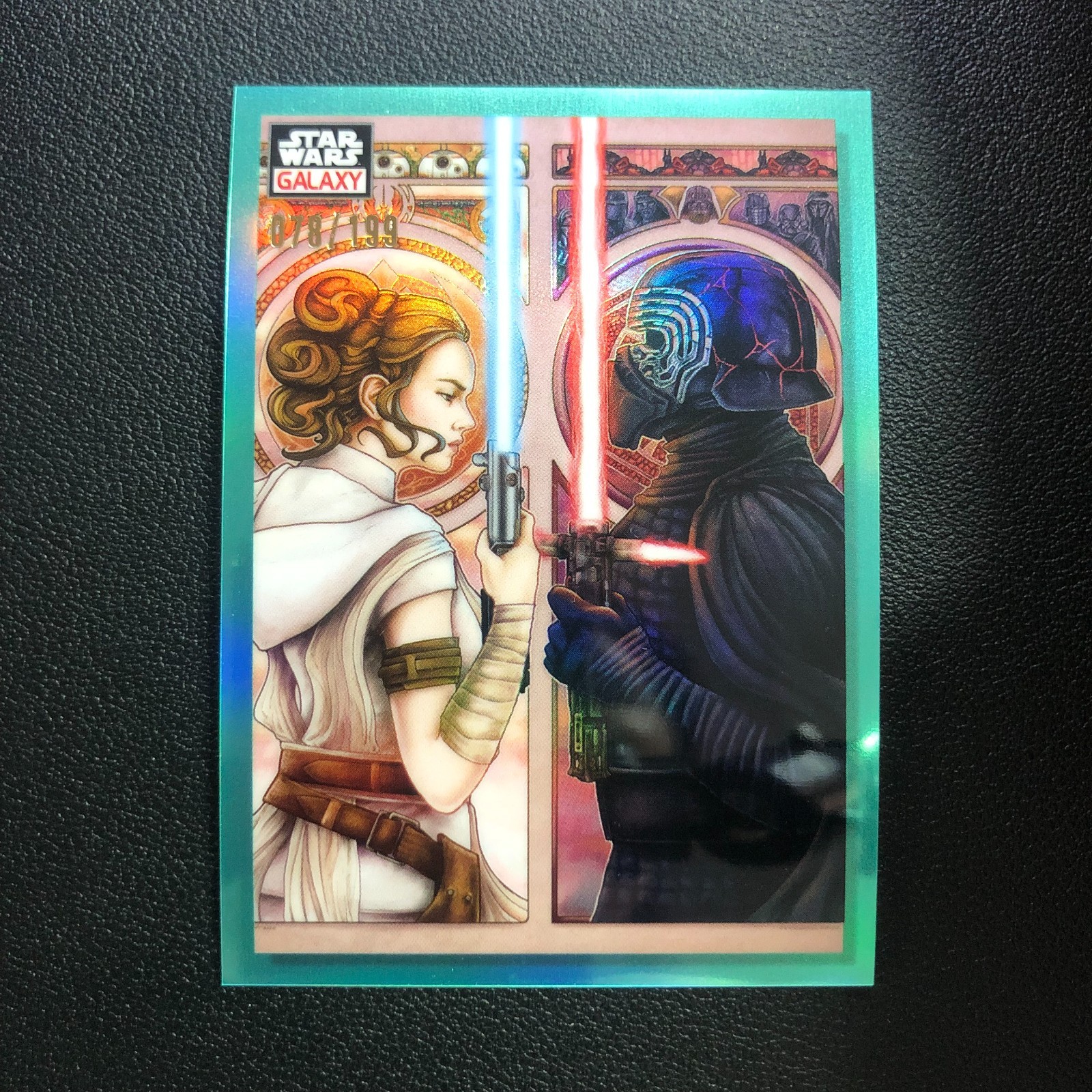 2023 Topps Chrome Star Wars Galaxy A Dyad in the Force Aqua Refractor /199