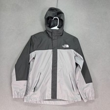 The North Face Jacket Boys Medium 10 Gray DryVent Hooded Rain Shell Coat