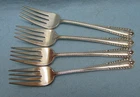 Lot of 4 Sterling Silver Salad Forks International Co, "Gadroon" Monogram W