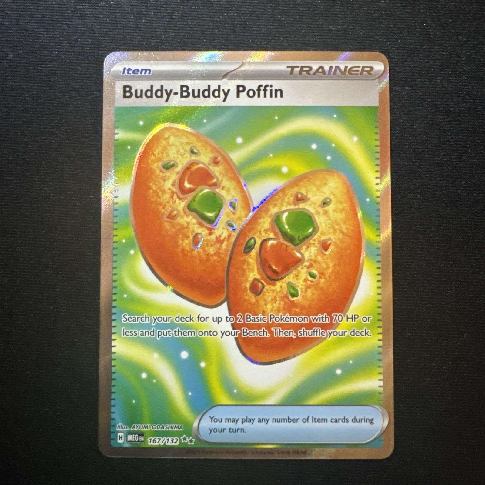 TCG Pokémon Buddy-Buddy Poffin 167/132 Mega Evolution Ultra Rare Holo Near Mint
