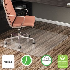 Deflecto CM21242COM Economat All Day Use Chair Mat For Hard Floors, 45 X 53,