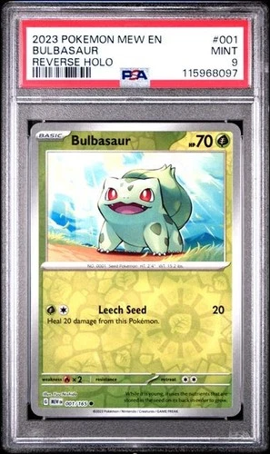 2023 Pokemon 151 Bulbasaur REVERSE HOLO #001 PSA 9 MINT