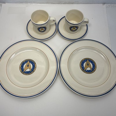 2 Pfaltzgraff 1993 Star Trek VI USS Enterprise NCC-1701-A Plate, Saucer, Mug Set