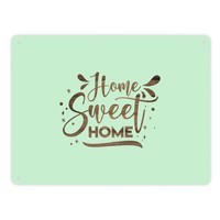 Home Sweet Home Metallschild XL In 21X28 Cm Mit GrüNem Hintergrund
