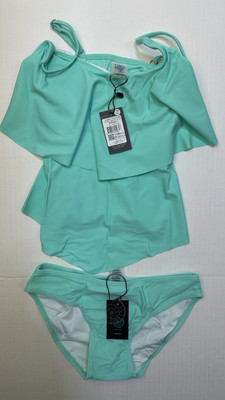 H2OH Colours 2 Piece Mint Top Bathing Suit Size L 10/12