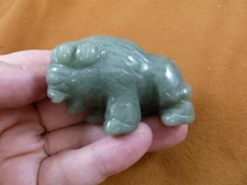(Y-BUF-720) green Aventurine BUFFALO ranch bison gemstone carving figurine gem