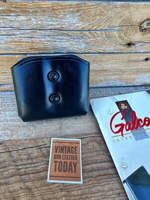 Galco DMC26B Black Leather Double Magazine Steel Double Stack 9mm 40