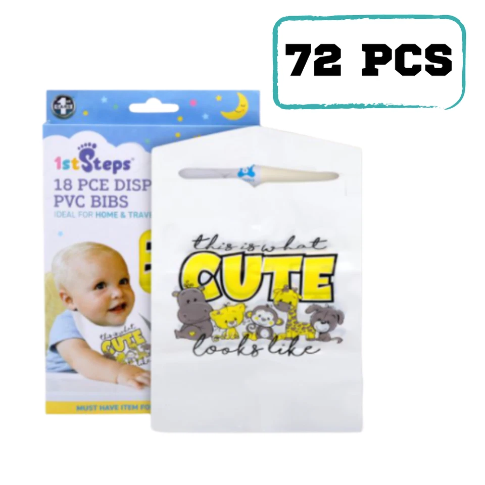 72pcs BPA free Bib With Food Catcher Disposable clean for home & Travel Pack - image 3 of 4