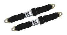 Gm Logo Black Lap Seat Belts Camaro Chevelle Nova Cutlass Gto 442 Skylark Pair