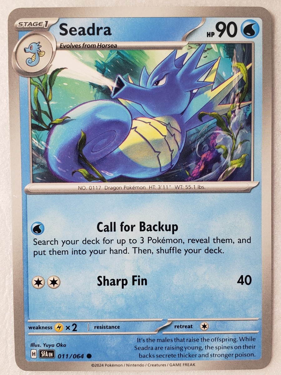 seadra pokemon card - PreRelease Promo #9/132 (Dont apply Weakness and Resistance for Benched Pokmon.) Weakness Lightning 2 Retreat Cost Seadra 011/064 NM / M
