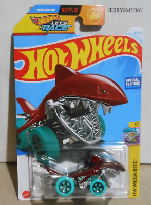 HOT WHEELS HW MEGA BITE SERIES SHARK BITE IN RED #1/5 OR #18/250