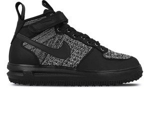 NIKE WOMENS LUNAR FORCE 1 FLYKNIT WORKBOOT BLACK/GREY SIZE 3 36 HI HIGH  TOPS AIR | eBay