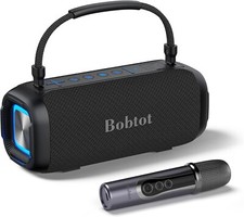 Portable Karaoke Machine with Wireless Microphone, Supports AUX, TF, USB