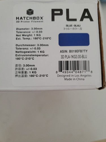 HATCHBOX PLA 3.00 mm 3D Printer Filament in Blue, 1kg Spool - Picture 2 of 2