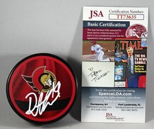 DRAKE BATHERSON SIGNED OTTAWA SENATORS REVERSE RETRO Puck AUTOGRAPHED +JSA COA