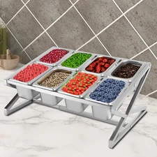 8 Pans Spice Rack Kitchen Storage Shelf Kitchen Spice Holder  Stainless Steel