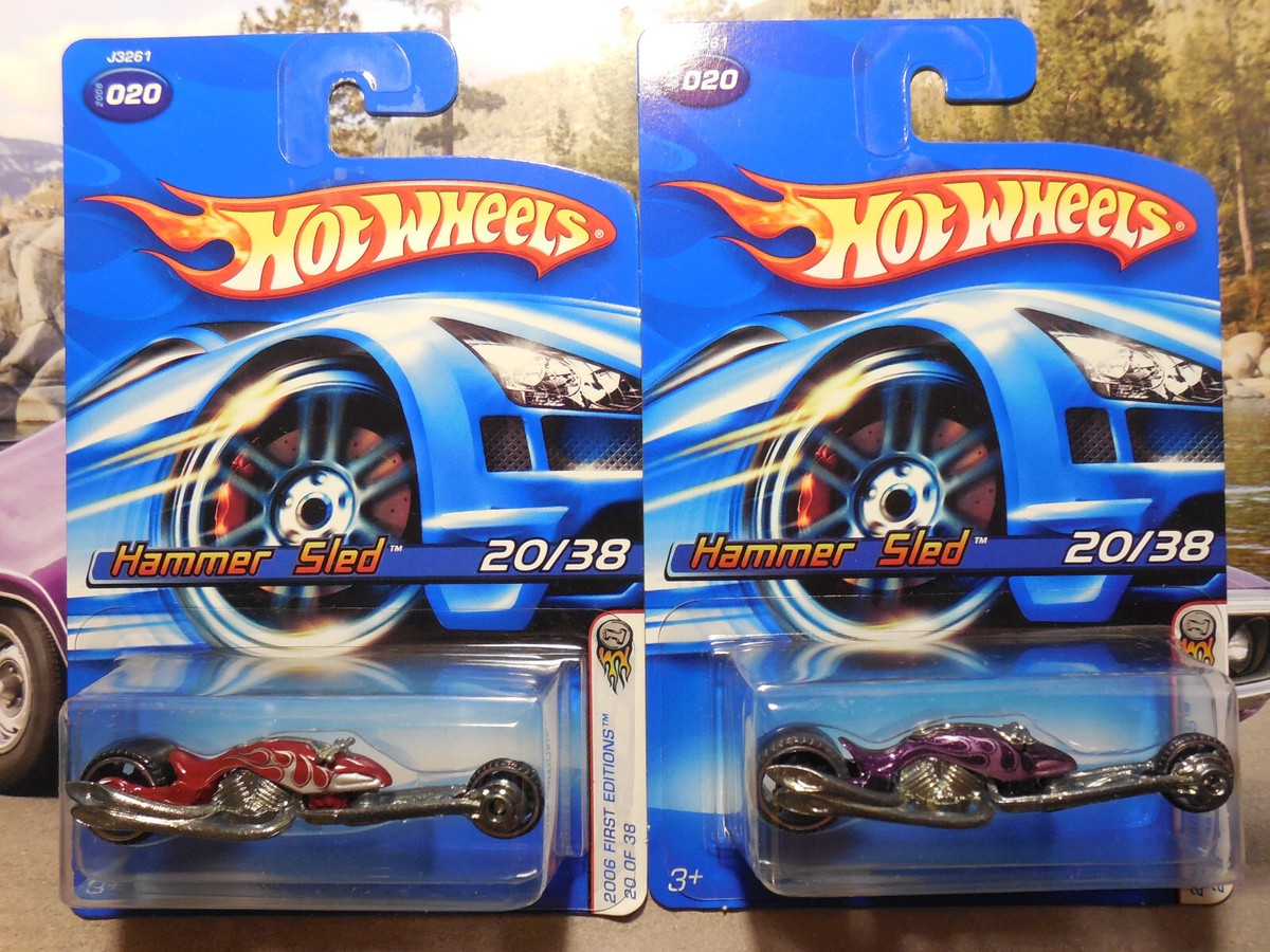 Hot Wheels HAMMER SLED LOT 4 Team: Custom Bikes FIRST EDITIONS