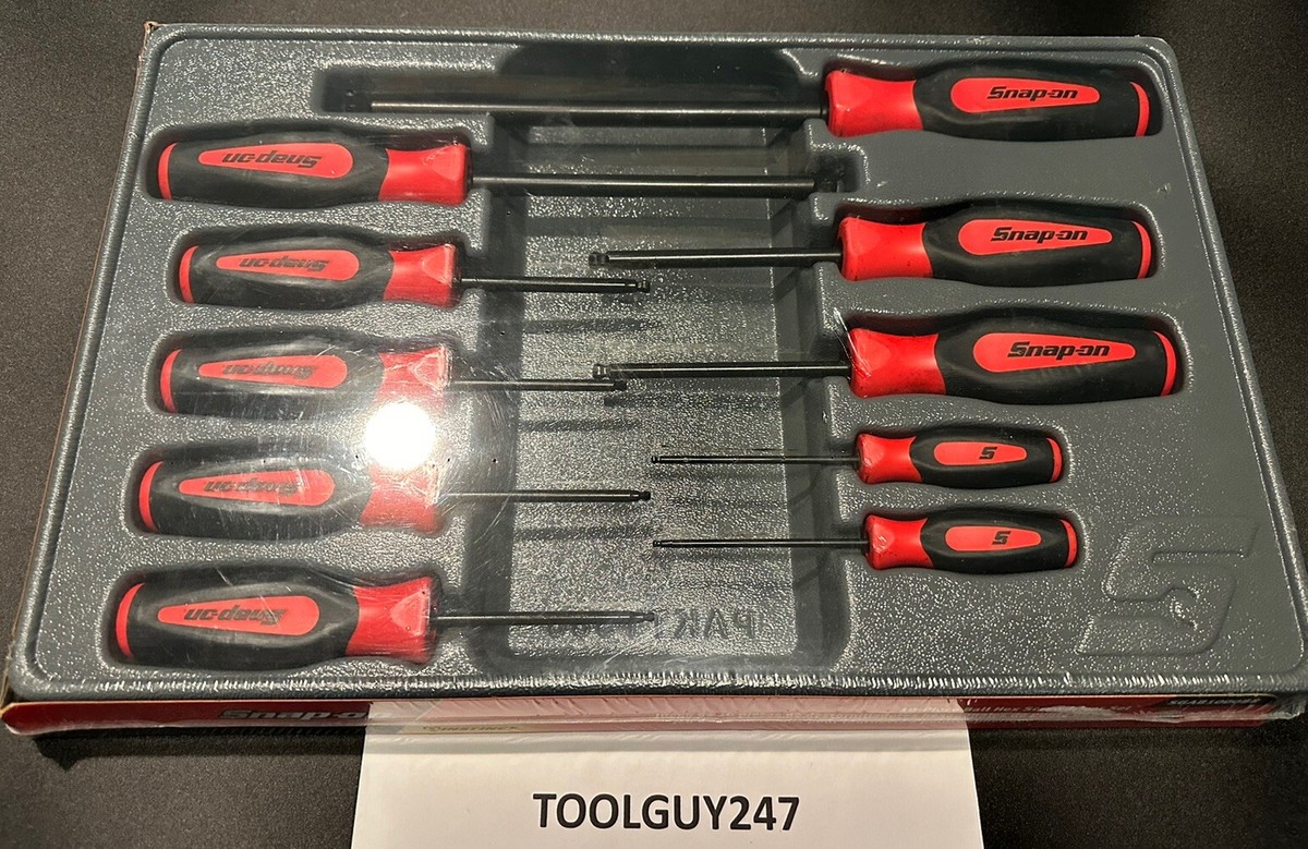 SNAP ON TOOL SGAB1000BR RED 10pc SAE Ball Hex Instinct Screwdriver SNAP ON TOOL SGAB1000BR RED 10pc SAE Ball Hex Instinct Screwdriver