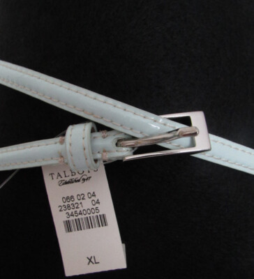 NWT TALBOTS Vintage Baby Blue Patent Leather Belts Plus Size 2x
