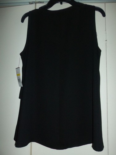 NWT Kim Rogers Black Tiered Front Black Tunic Top Blouse Size Medium - Picture 4 of 4