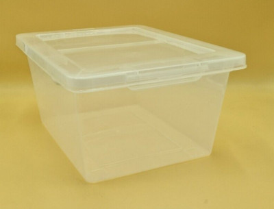 Amazon Basics Organiser- und Aufbewahrungsbox 15 l 3 Stück durchsichtig